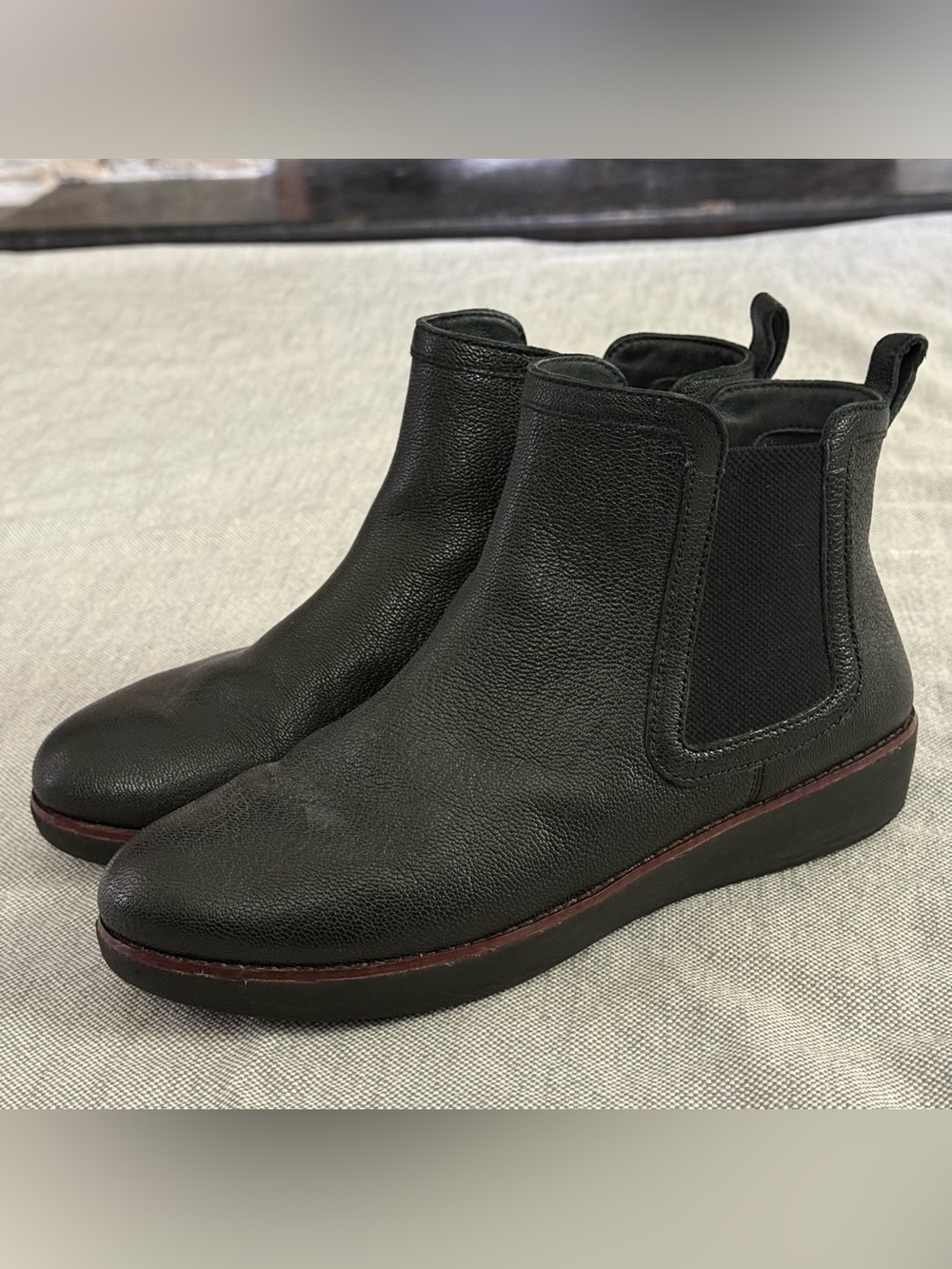 FitFlop Women's Black Leather Chelsea Ankle Boots - Picture 5 of 10